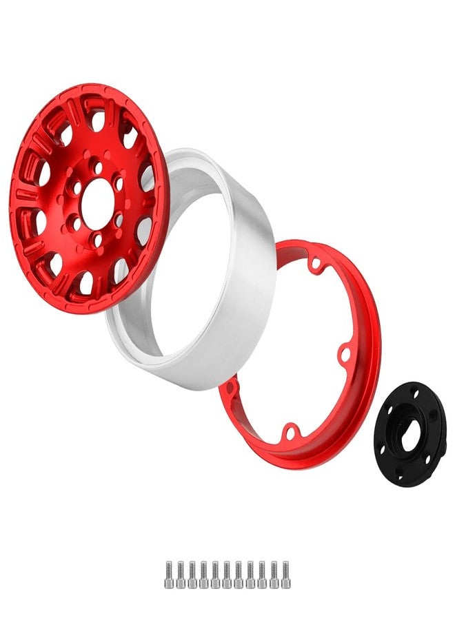 Pothyes 4PCS Aluminum 1.9" Beadlock Wheels Concave Wheel Rims for 1/10 RC Crawler SCX10 I II III Deadbolt 90046 AXI03007 TRX4 TRX6 Redcat GEN7 GEN8 RC4WD D90 Upgrades (red) - Image 5